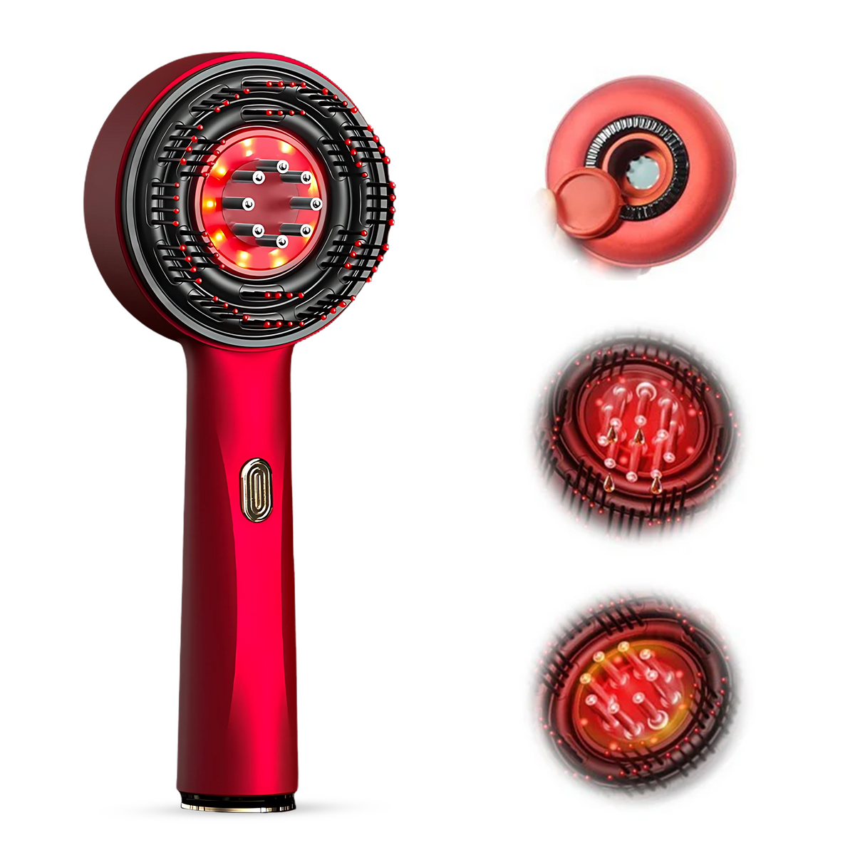 Infrared Electric Hair & Scalp Massager – 630nm Red Light Therapy, Oil Infusion & Waterproof