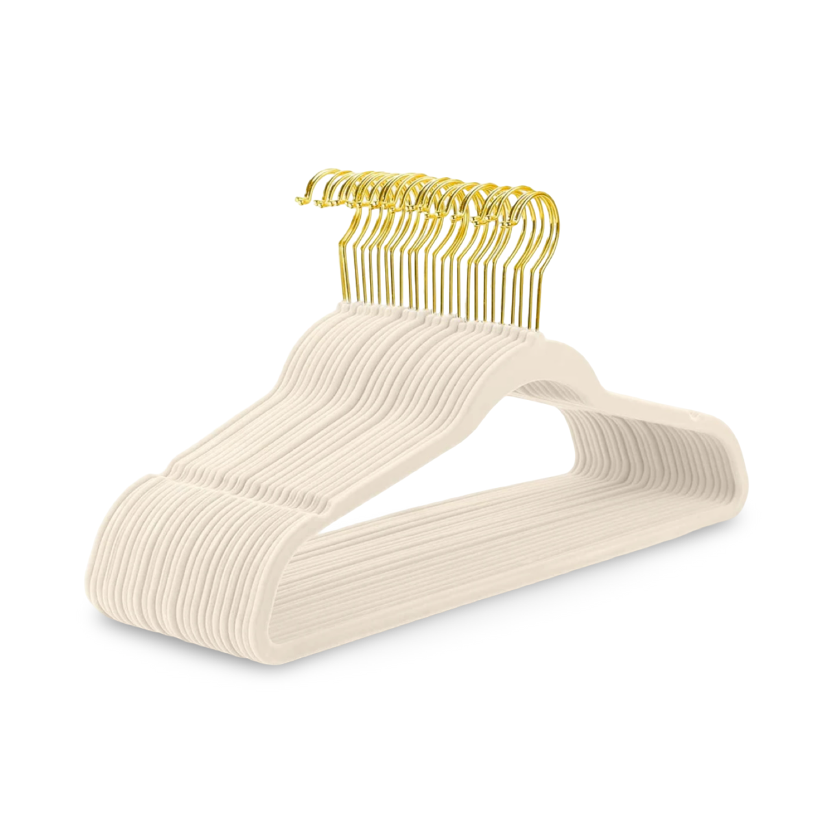 Premium Velvet Hangers with Gold Hooks – Non-Slip, Ultra-Slim, Black & Beige (Pack of 50)