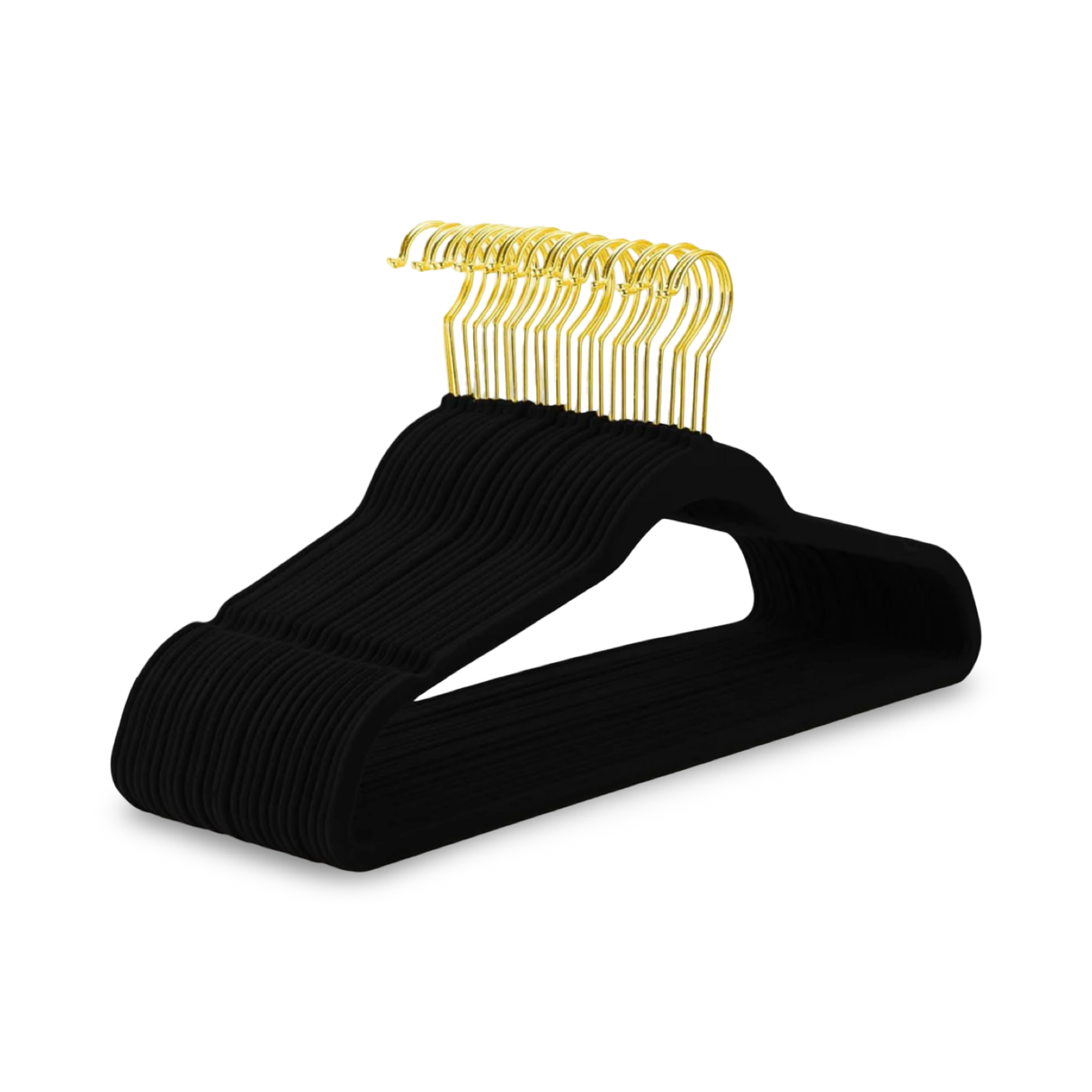 Premium Velvet Hangers with Gold Hooks – Non-Slip, Ultra-Slim, Black & Beige (Pack of 50)