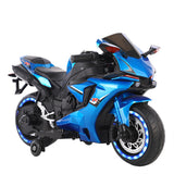 Electric Rechargeable Kids Motorcycle (Ages 2–8) – LED Wheels, Ride-On Sports Bike (Red or Blue)