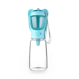 2-in-1 Pet Water Bottle & Feeder (550ml) – Portable Hydration for Pets | Pink & Blue